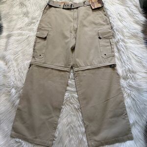 OTB One Tough Brand Pants Men Size 38x32 Khaki Convertible Baggy Cargo NWT